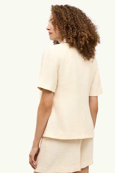 Damen - Business-Blazer - Regular Fit - cremefarben