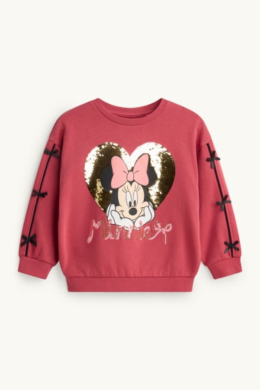 Copii - Fete - Minnie Mouse - set - bluză de molton și colanți - 2 piese - bordo / negru