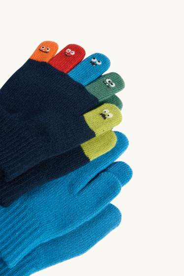 Kinder Jungen - Gesicht - Multipack 2er - Handschuhe - blau