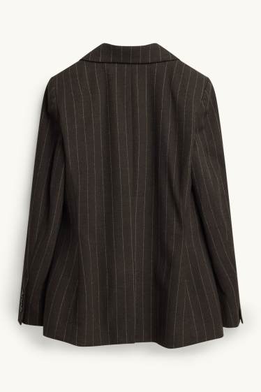Damen - Business-Blazer - Regular Fit - Nadelstreifen - dunkelbraun