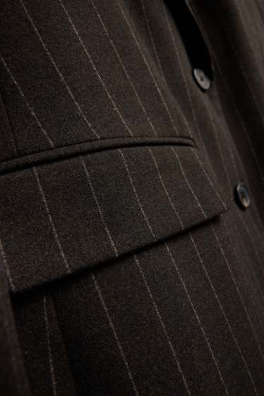 Damen - Business-Blazer - Regular Fit - Nadelstreifen - dunkelbraun
