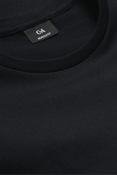 Heren - T-shirt - regular fit - donkerblauw
