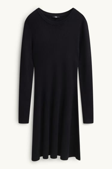 Damen - Strickkleid - schwarz