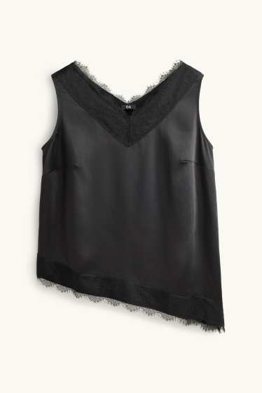 Femmes - Caraco en satin - noir