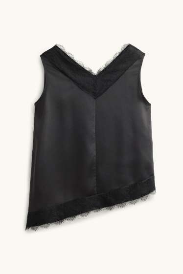 Femmes - Caraco en satin - noir