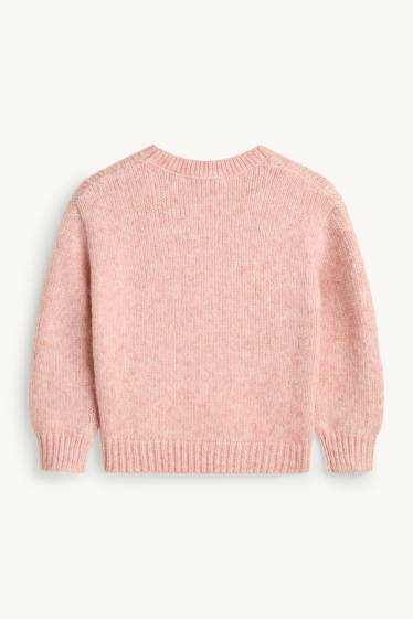 Bambine - Maglione - fiori - rosa pallido