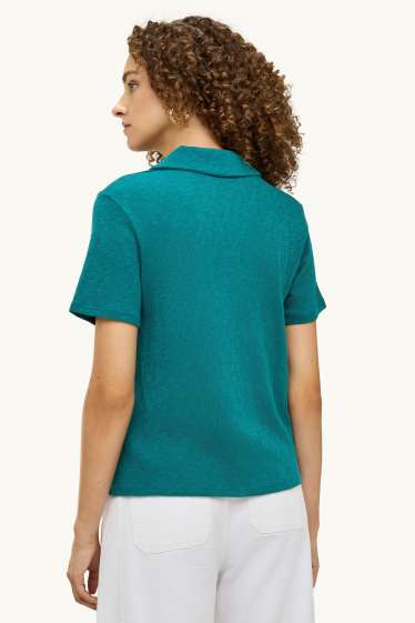 Women - Polo shirt - regular fit - dark green