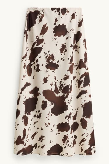 Donna - Gonna - fantasia - marrone / bianco crema