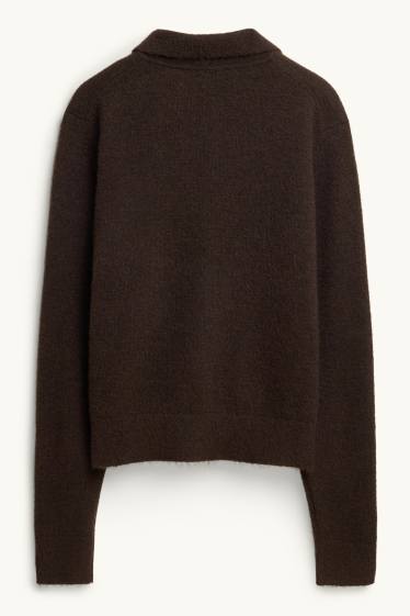 Women - Cardigan - dark brown