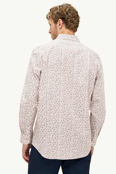 Men - Shirt - regular fit - kent collar - light brown