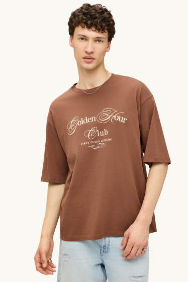 Uomo - T-shirt - oversize - marrone