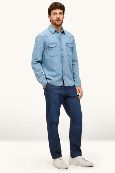 Herren - Chino-Jeans - Tapered Fit - dunkeljeansblau
