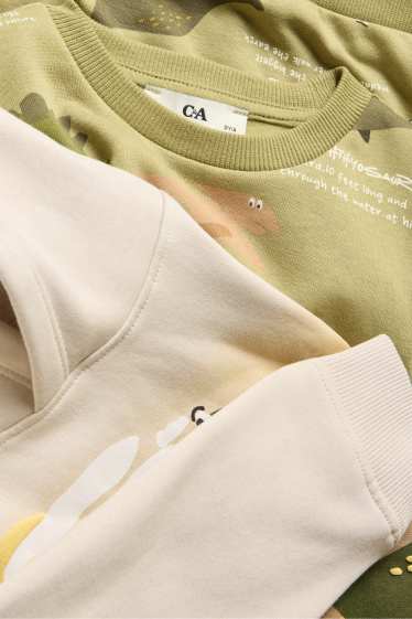 Kinder Buben - Multipack 2er - Dino - Hoodie und Sweatshirt - beige