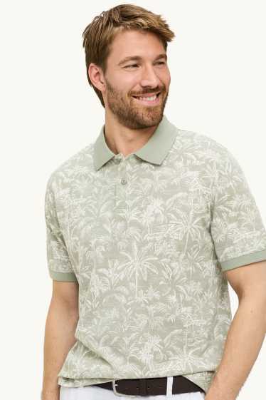 Herren - Poloshirt - Regular Fit - gemustert - grün