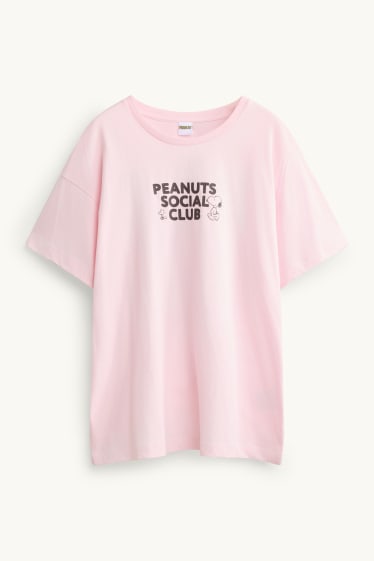 Women - T-shirt - oversized - Peanuts - light rose