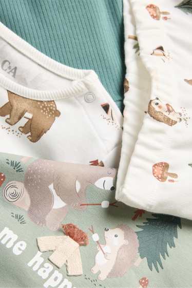 Baby Jungen - Multipack 2er - Bärchen und Igel - Baby-Pyjama - braun / cremeweiss