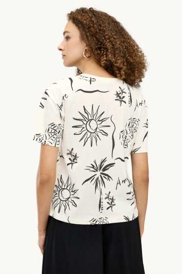 Dona - Samarreta de mànigues curtes - regular fit - blanc/negre