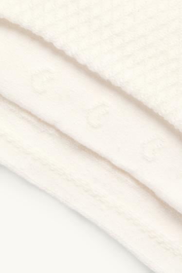 Baby: meisjes - Set van 3 - babymaillot - met structuur - crèmekleurig