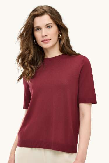 Donna - Maglione - a maniche corte - rosso