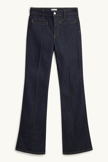Femei - Bootcut jeans - talie medie - denim-albastru închis
