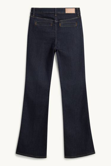 Femei - Bootcut jeans - talie medie - denim-albastru închis