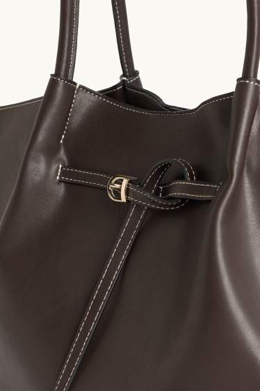 Donna - Shopper grande - similpelle - marrone scuro