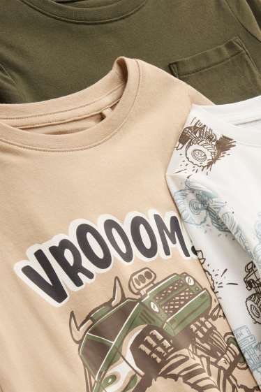 Children Boys - Multipack of 3 - Monster truck - long sleeve top - dark green / white