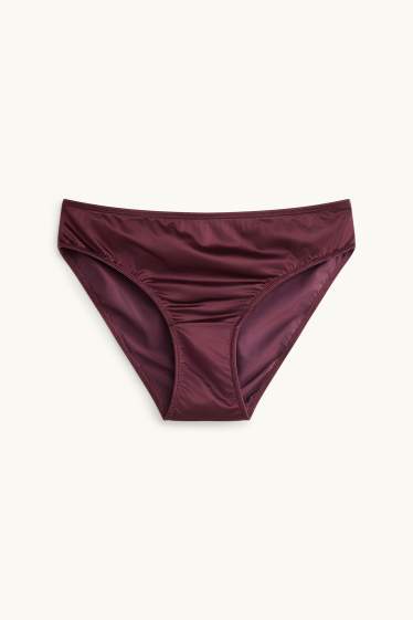 Damen - Satin-Slip - bordeaux