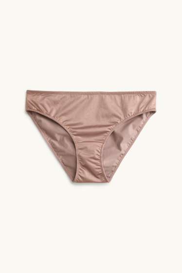 Damen - Satin-Slip - hellbraun