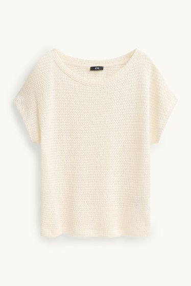 Women - T-shirt - cremewhite