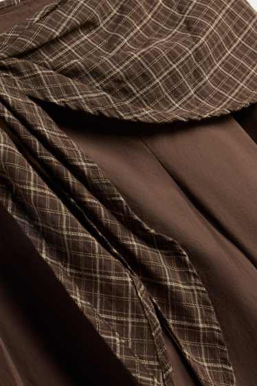 Dona - Pantalons orientals - mid waist - camal Balloon - estil 2 en 1 - marró