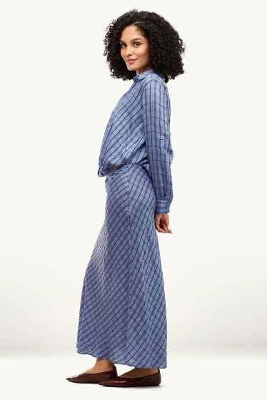 Women - Skirt - patterned - blue