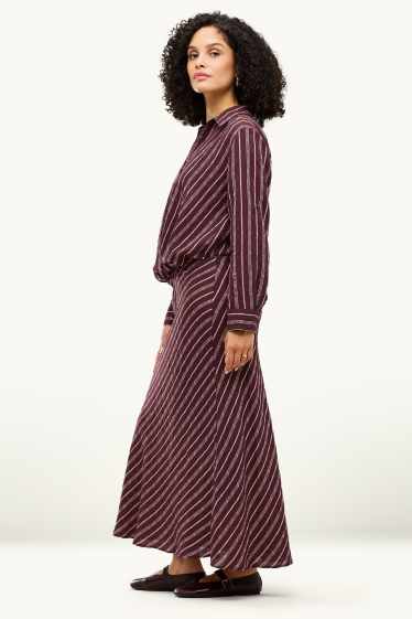Women - Skirt - patterned - bordeaux
