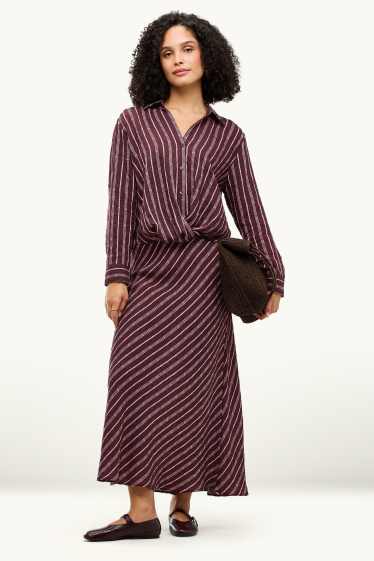 Women - Skirt - patterned - bordeaux