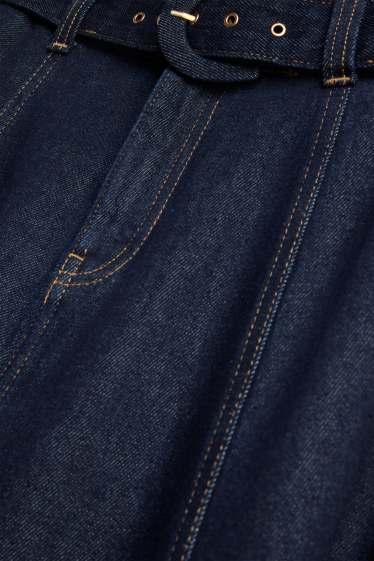 Donna - Gonna di jeans con cintura - jeans blu scuro