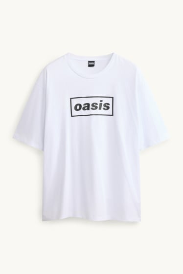 Herren - T-Shirt - Oversized - Oasis - weiß / schwarz