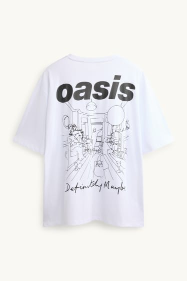 Herren - T-Shirt - Oversized - Oasis - weiß / schwarz