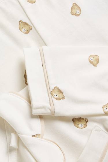 Baby Boys - Teddy bear - baby pyjamas - 2 piece - white / beige