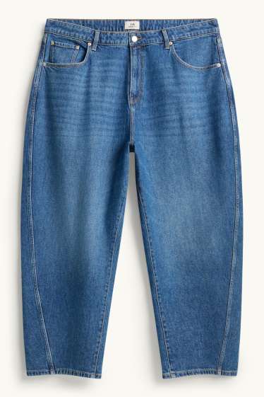 Women - Barrel jeans - high waist - blue denim
