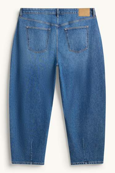 Women - Barrel jeans - high waist - blue denim