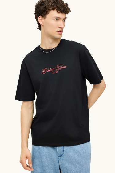 Uomo - T-shirt - relaxed fit - nero