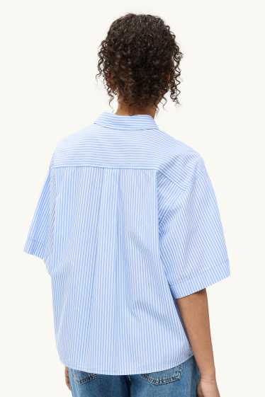 Dona - Camisa brusa - de ratlles - blau clar