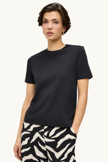 Women - T-shirt - slim fit - black