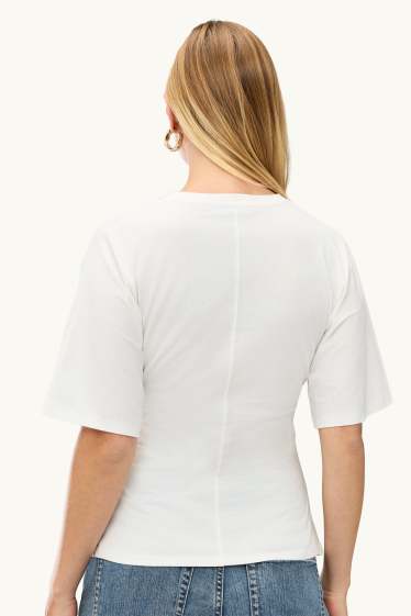 Women - T-shirt - slim fit - white