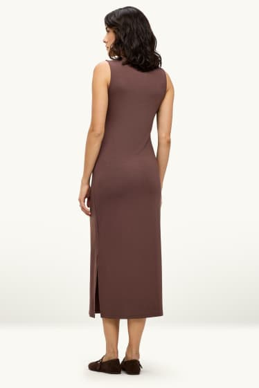 Femmes - Robe en viscose - straight fit - marron