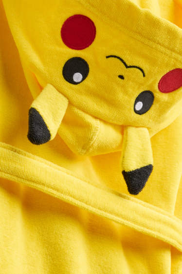 Kinderen: jongens - Pokémon - Pikachu - badjas van frotté, met capuchon - geel