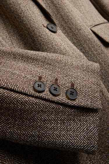 Femei - Blazer lung - regular fit - cu model - maro