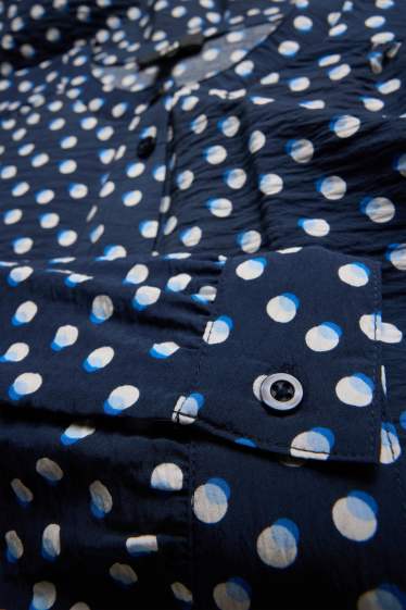 Donna - Blusa - pois - blu scuro / bianco