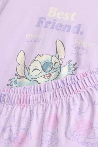 Kinder Mädchen - Lilo & Stitch - Pyjama - 2 teilig - Glanz-Effekt - lila