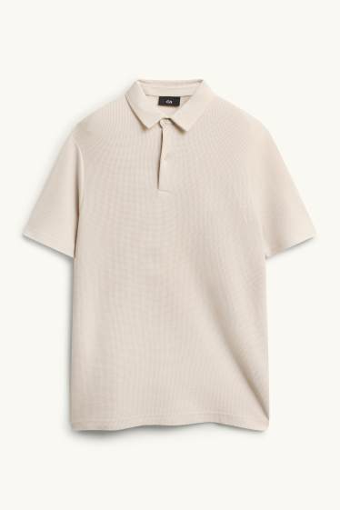 Herren - Poloshirt - Regular Fit - strukturiert - sandfarben